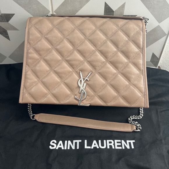 Authentic Tan Becky YSL Bag with Silver Hardware - Picture 2 of 4